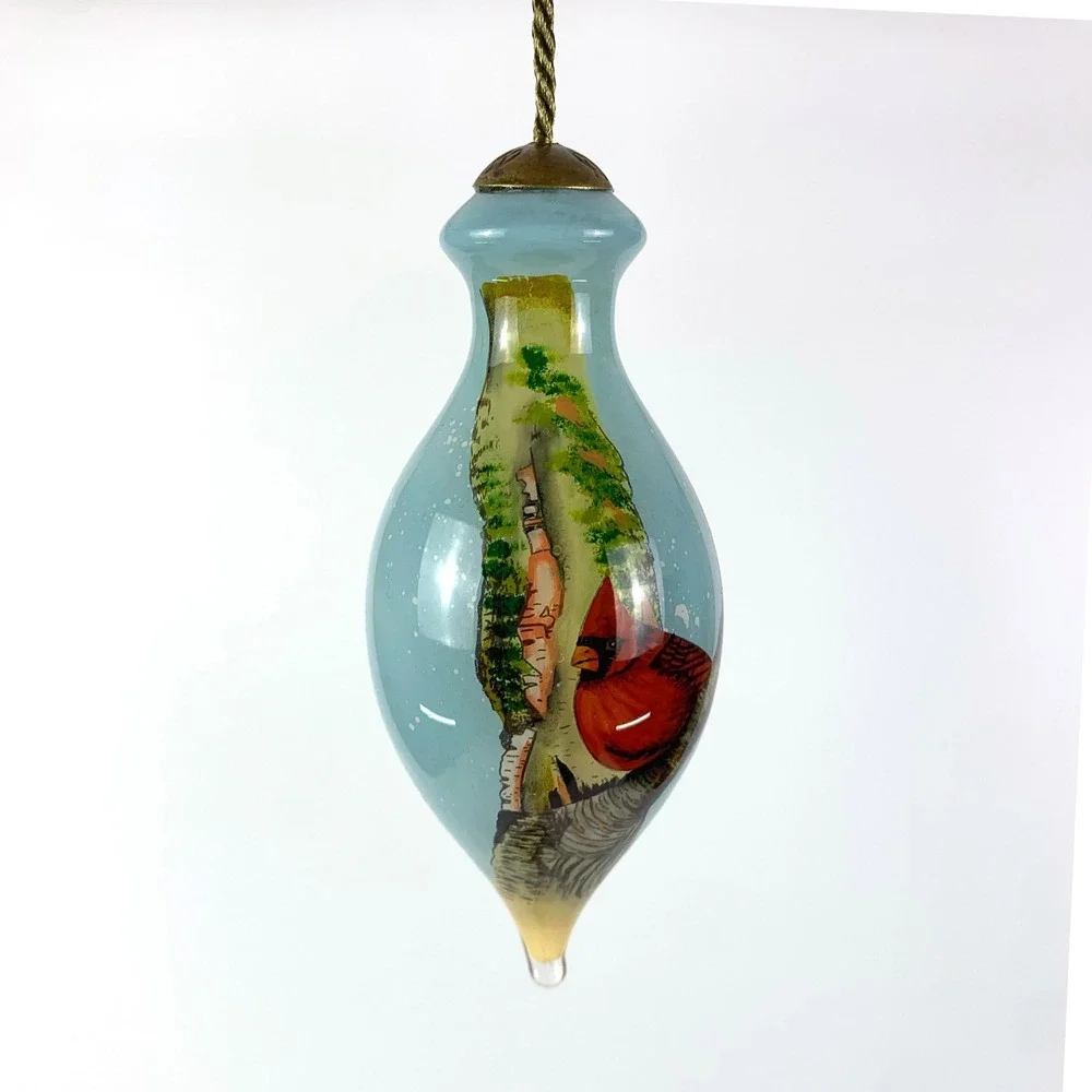 Ne'Qwa Art Near to My Heart Ornament Tracy Lizotte Cardinal Birch‎ Tree Painted